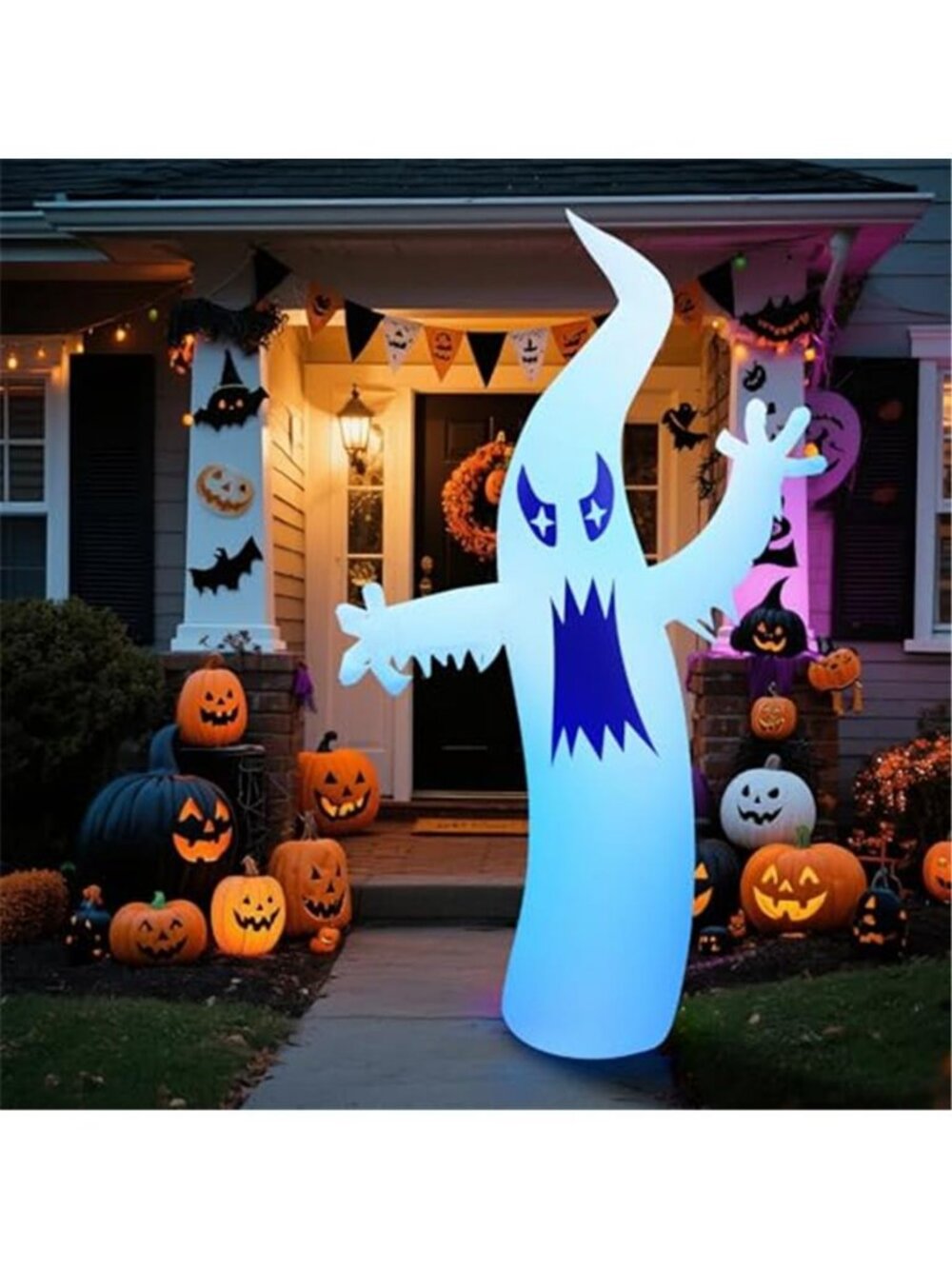8.7FT Halloween Inflatable Ghost Outdoor Decoration, Scary Yard Decor with LED